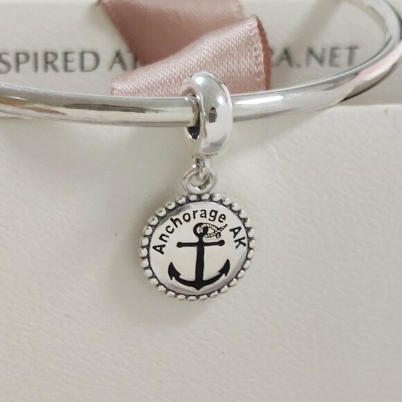 Pandora Anchorage AK Exclusive Travel Destination Dangle Charm S925 Silver - Picture 4 of 8